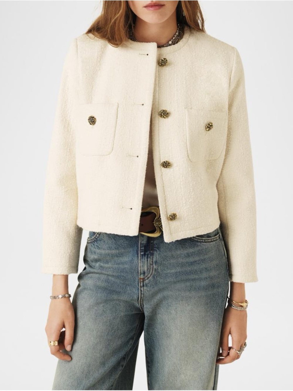 Ba&sh Meredith Tweed Cotton-Blend Jacket